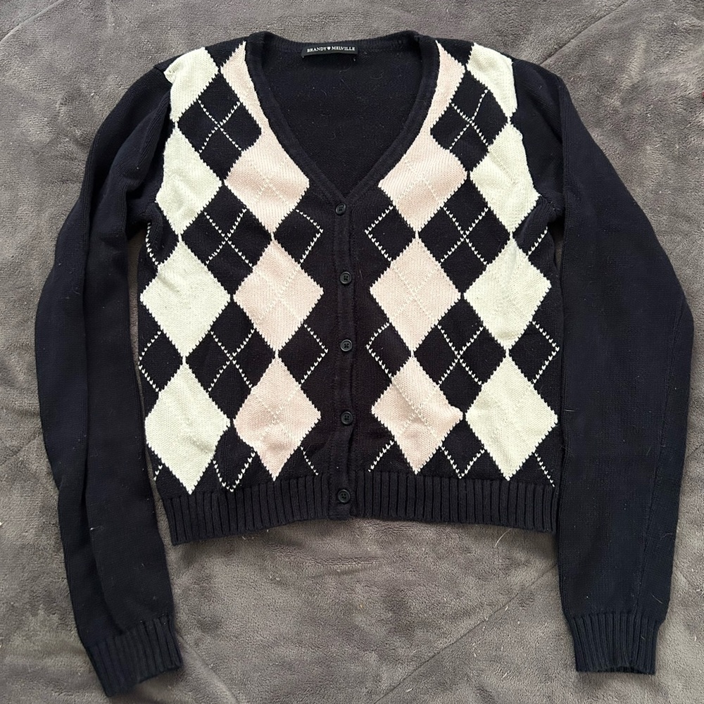 brandy melville argyle sweater